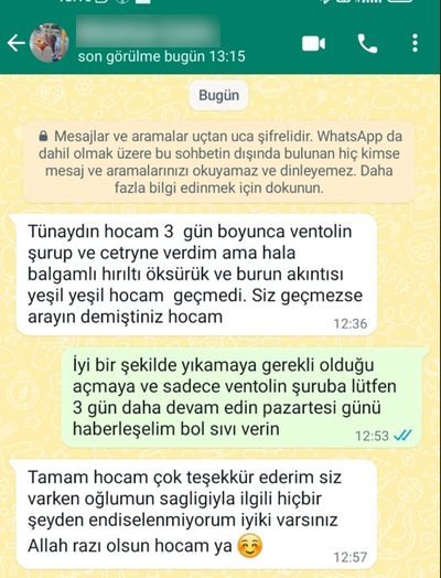 Çocuk Allerji ve Astım Kliniği hasta ailesi mesajı 5