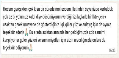 Çocuk Allerji ve Astım Kliniği hasta ailesi mesajı 10