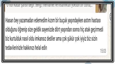 Çocuk Allerji ve Astım Kliniği hasta ailesi mesajı 12